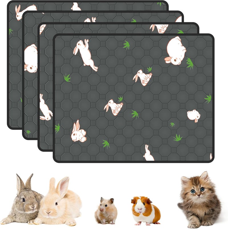 MODESLAB 4-Pack Guinea Pig Cage Liner, 18in x 24in Fast Absorption Washable Bedding Pee Pads for Dogs Puppy Rabbit Small Animal Cage Mat, Leakproof & Non-Slip - Image 1